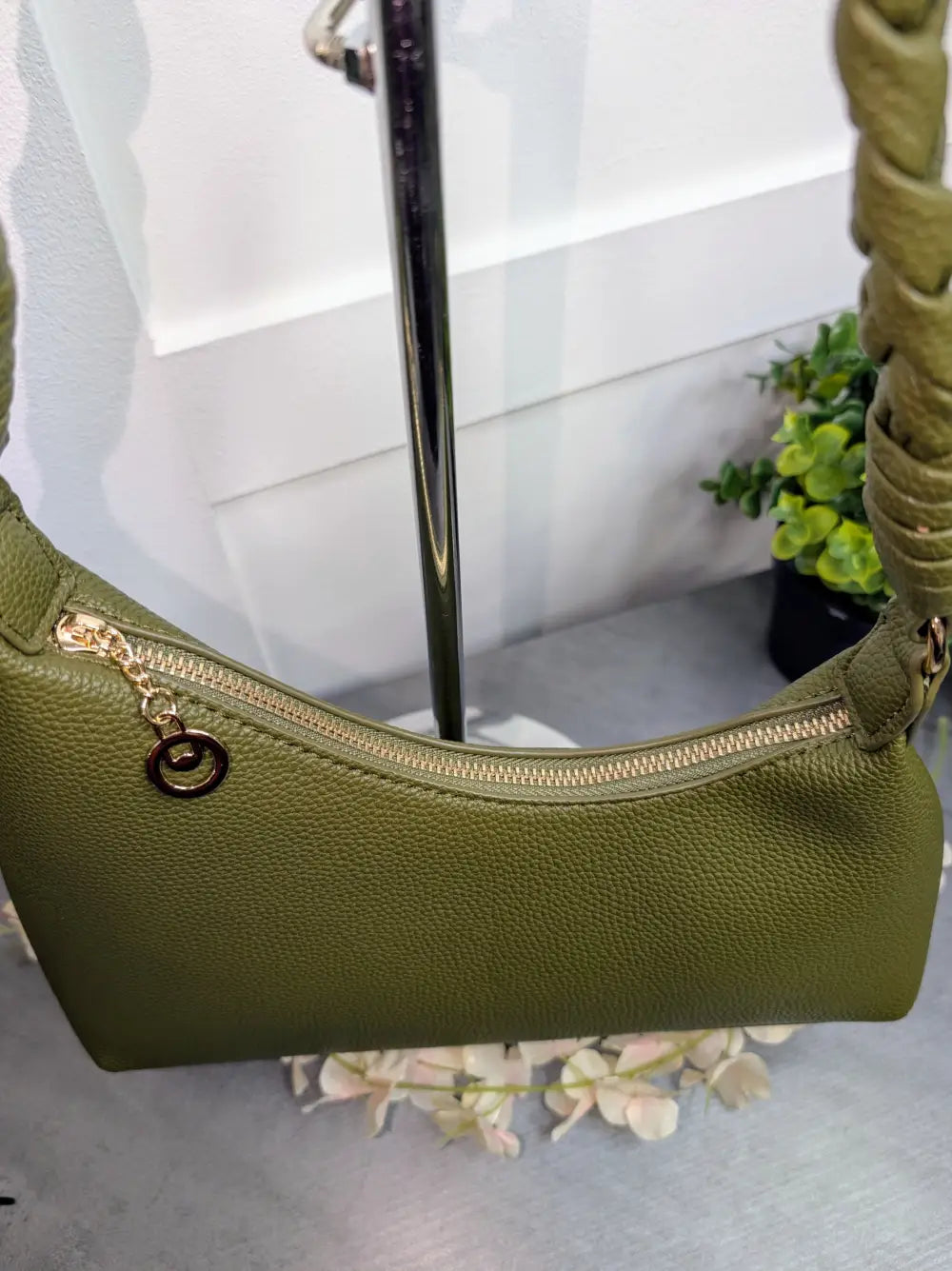 Tulisa Braided Strap Handbag KHAKI