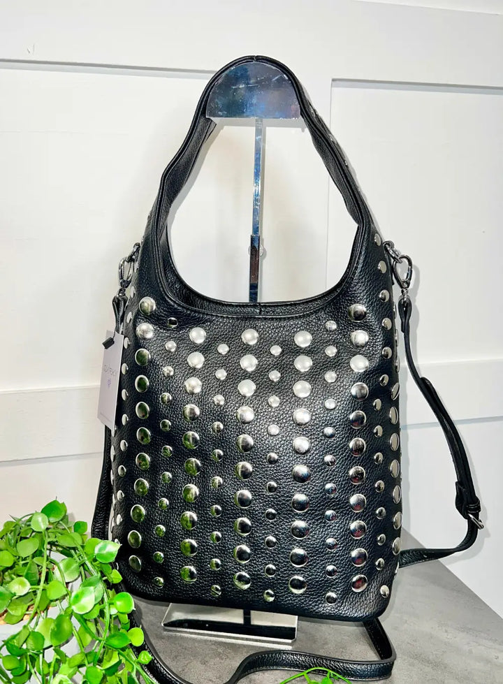 Vallan Stud Bucket Bag BLACK - Crossbody