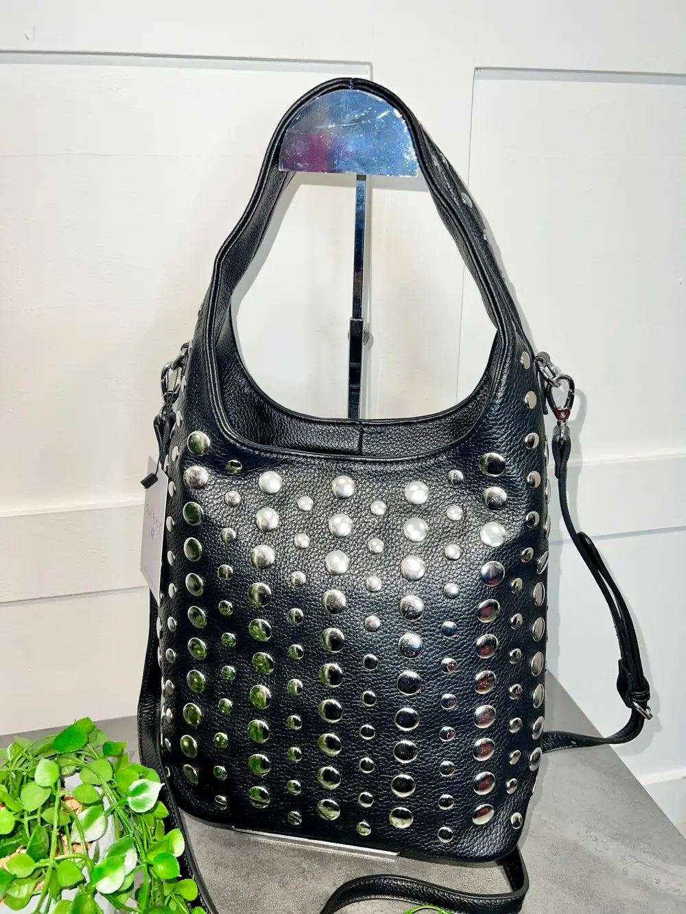 Vallan Stud Bucket Bag BLACK - Crossbody