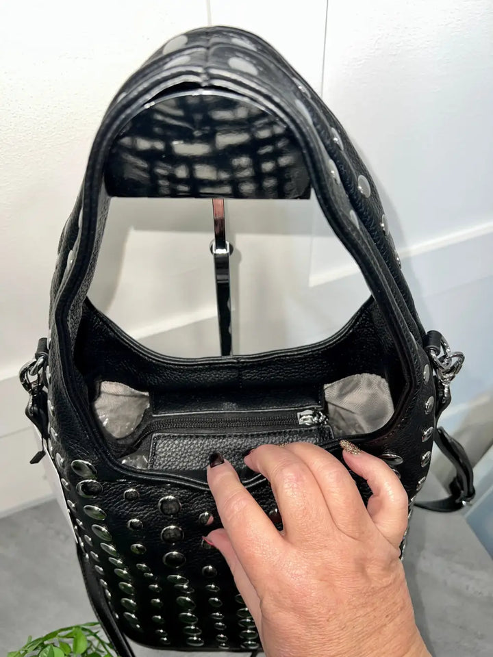 Vallan Stud Bucket Bag BLACK - Crossbody