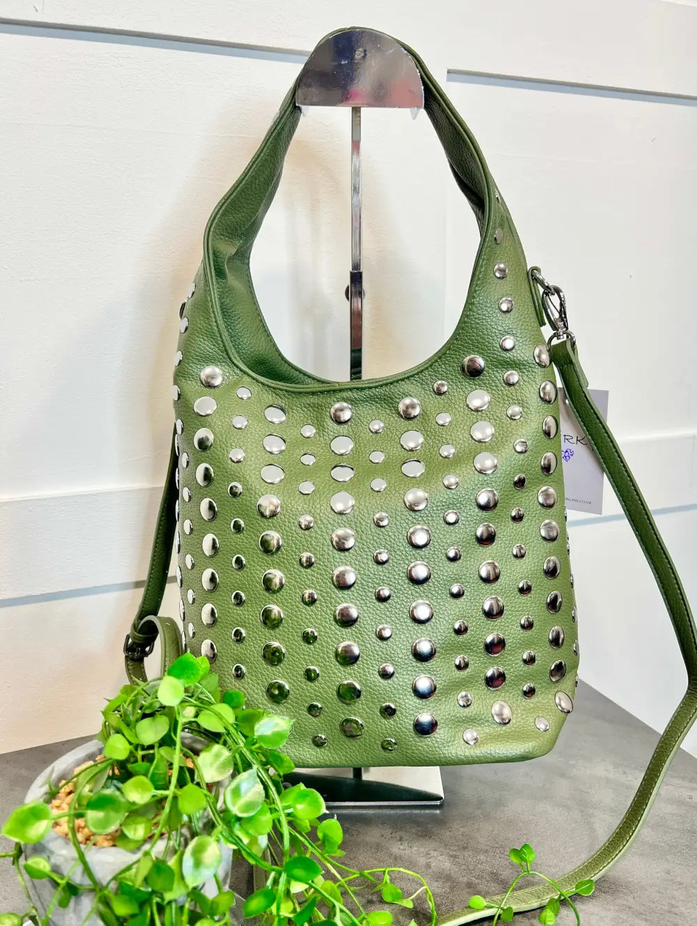 Vallan Stud Bucket Bag KHAKI - Crossbody