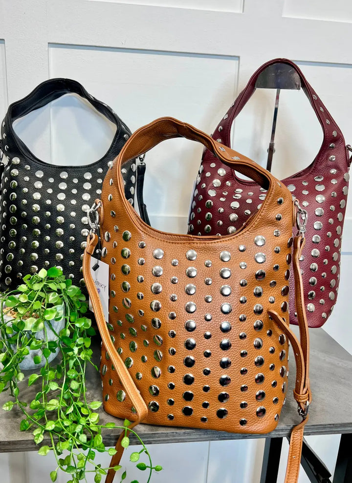 Vallan Stud Bucket Bag KHAKI - Crossbody