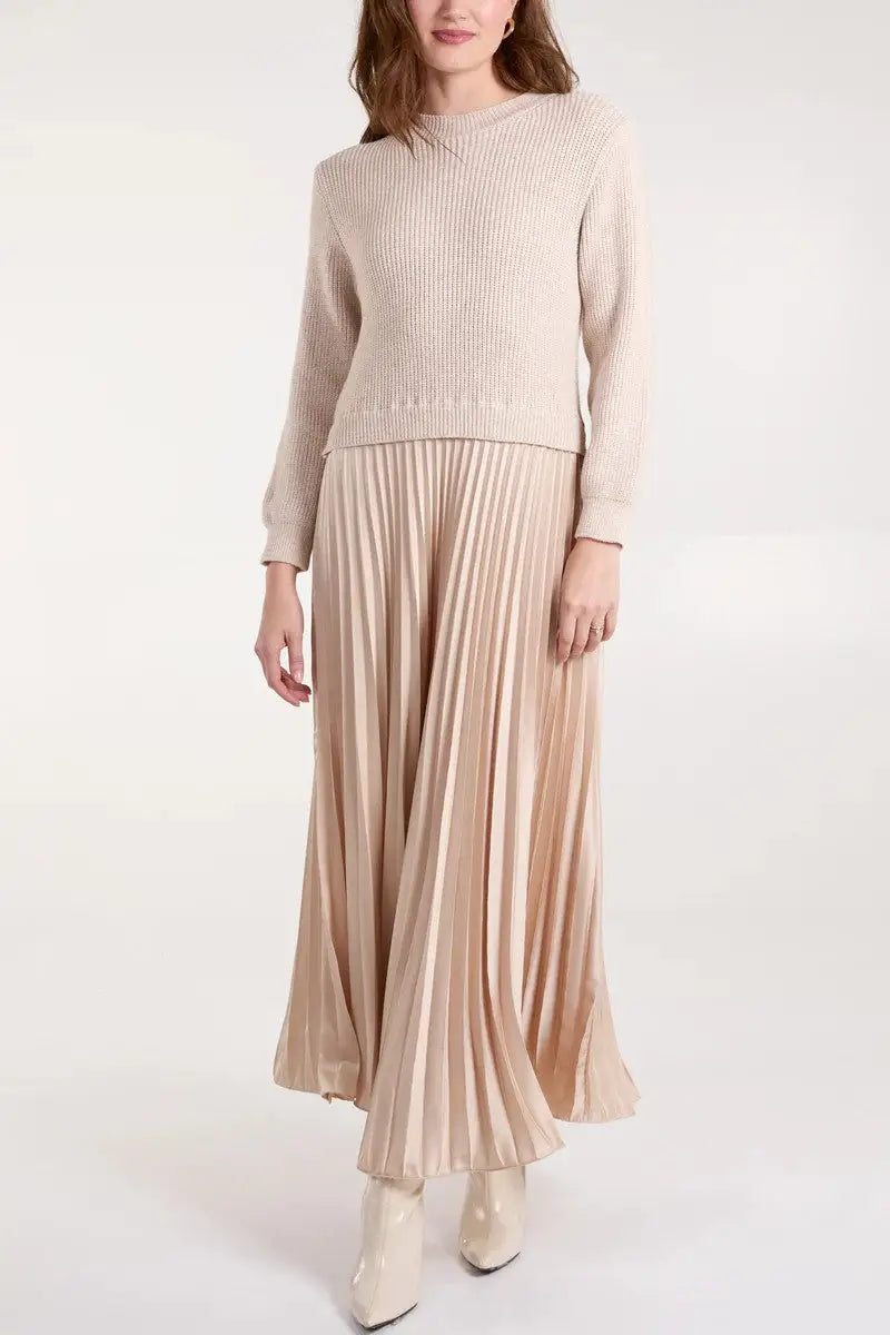 Vanessa Jumper Dress CHAMPAGNE - Dress