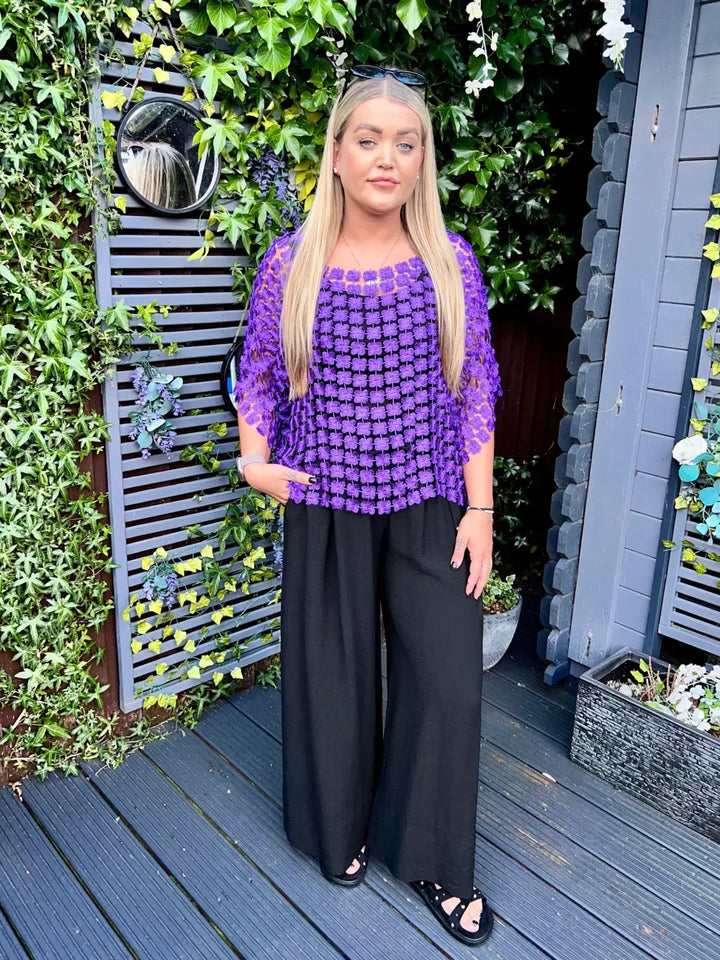 Verdi Wide Leg Trousers BLACK
