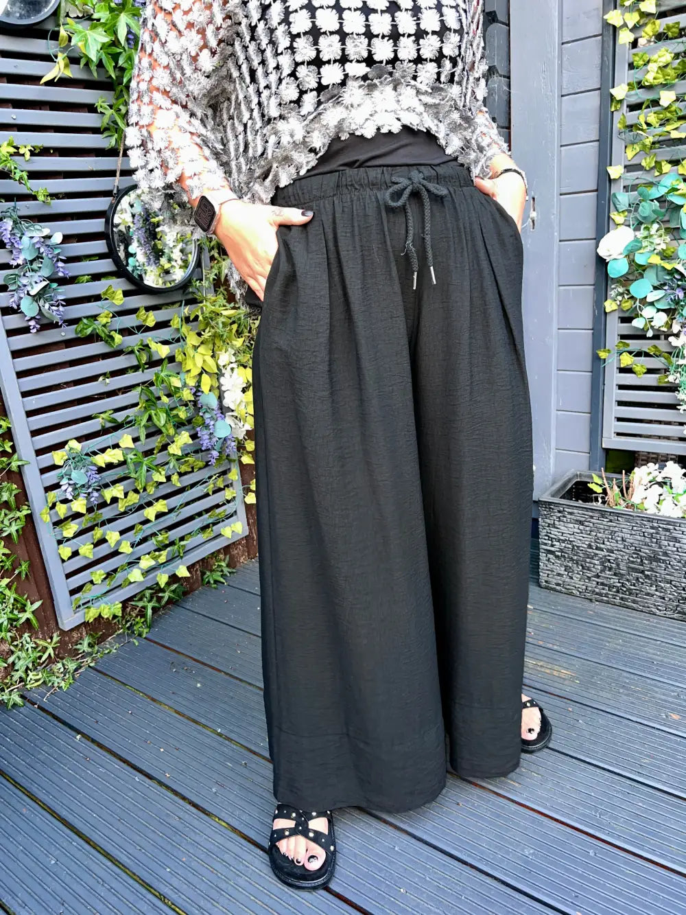 Verdi Wide Leg Trousers BLACK