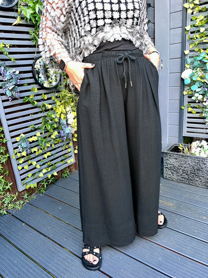 Verdi Wide Leg Trousers BLACK