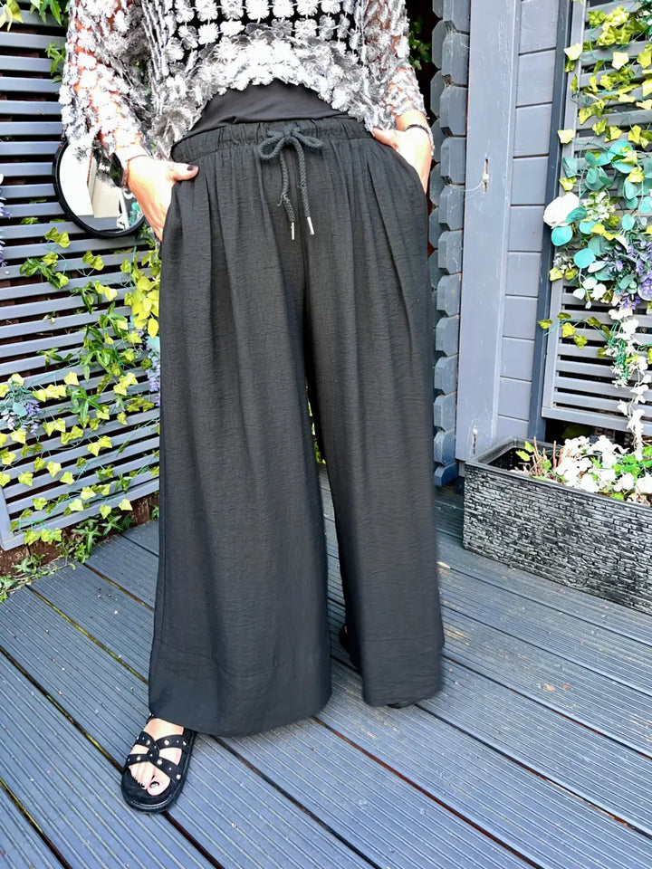 Verdi Wide Leg Trousers BLACK