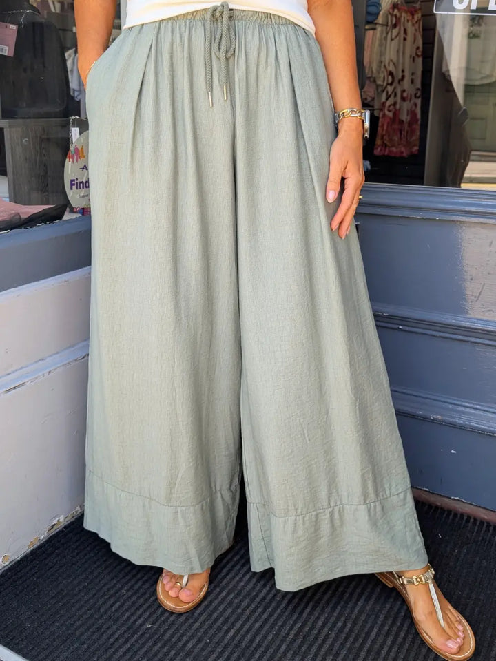 Verdi Wide Leg Trousers KHAKI