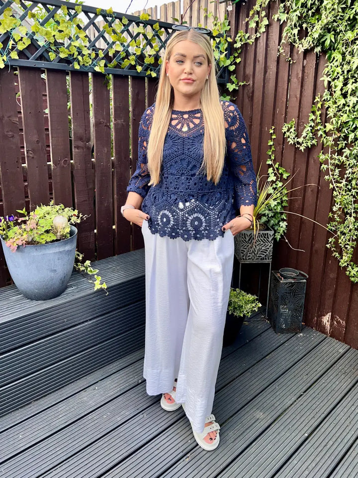 Verdi Wide Leg Trousers WHITE