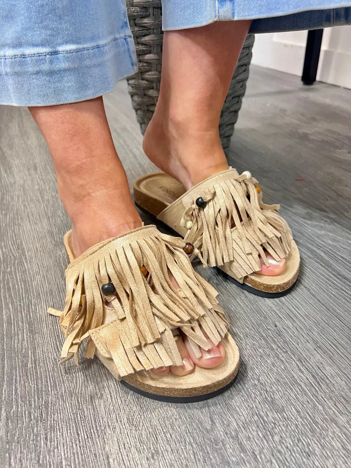 Verity Fringed Sandals GOLD