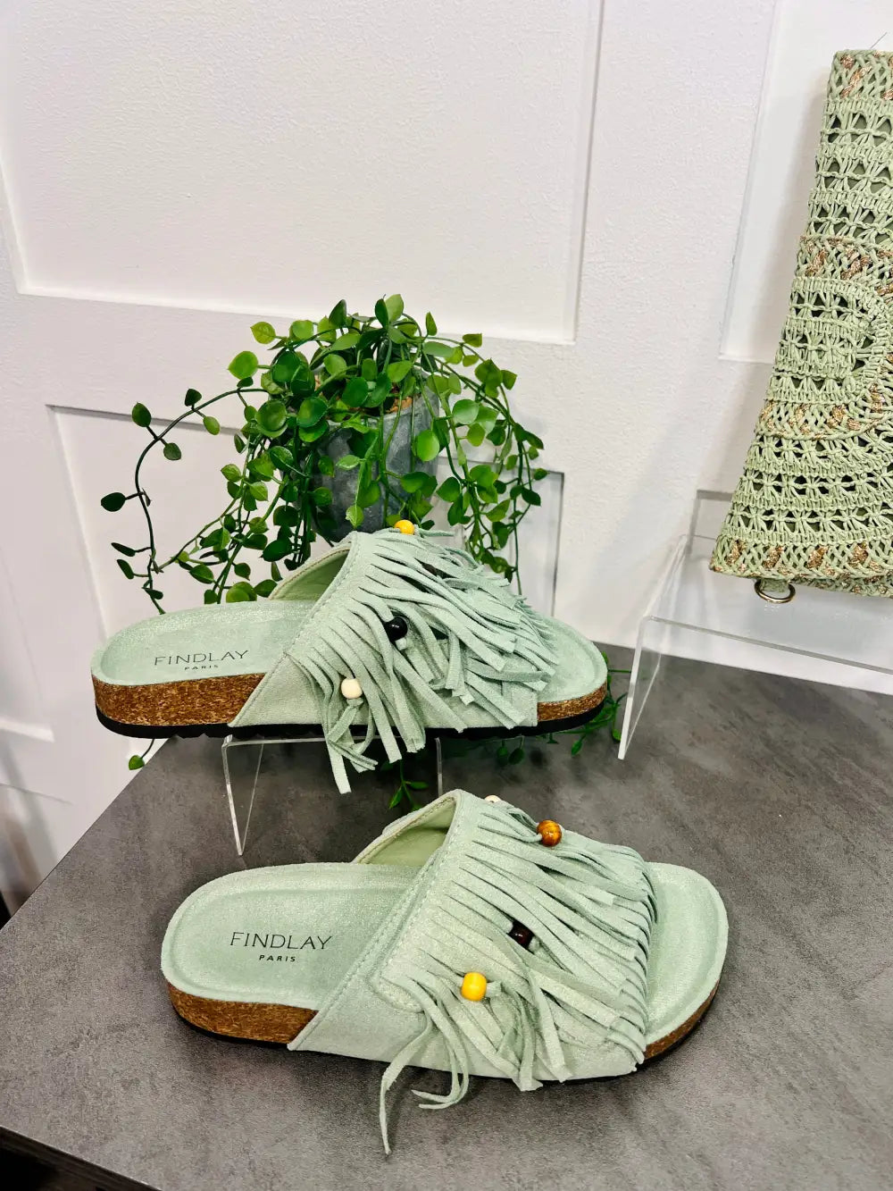Verity Fringed Sandals MINT