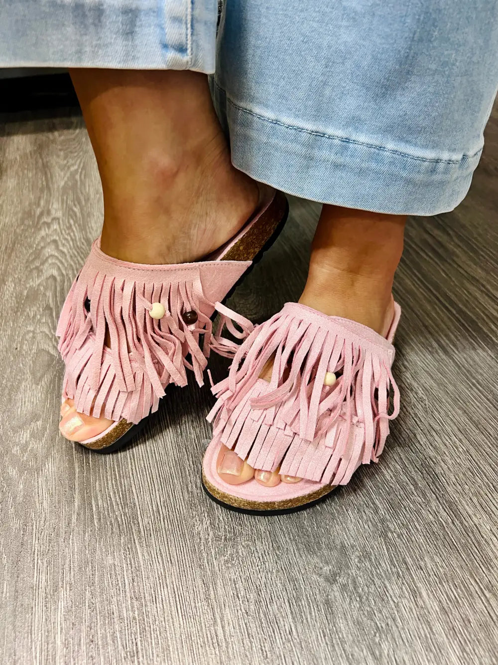 Verity Fringed Sandals PINK