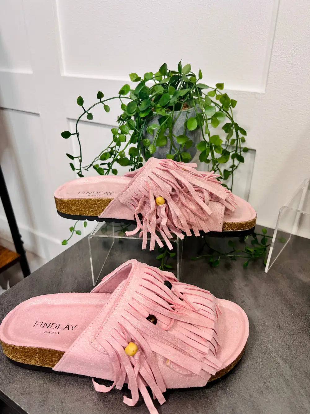 Verity Fringed Sandals PINK