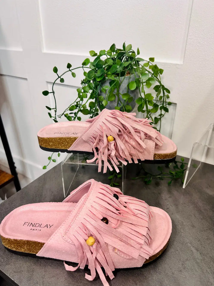 Verity Fringed Sandals PINK