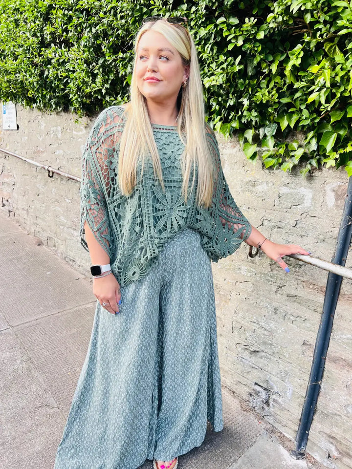Weslyn Palazzo Pants KHAKI