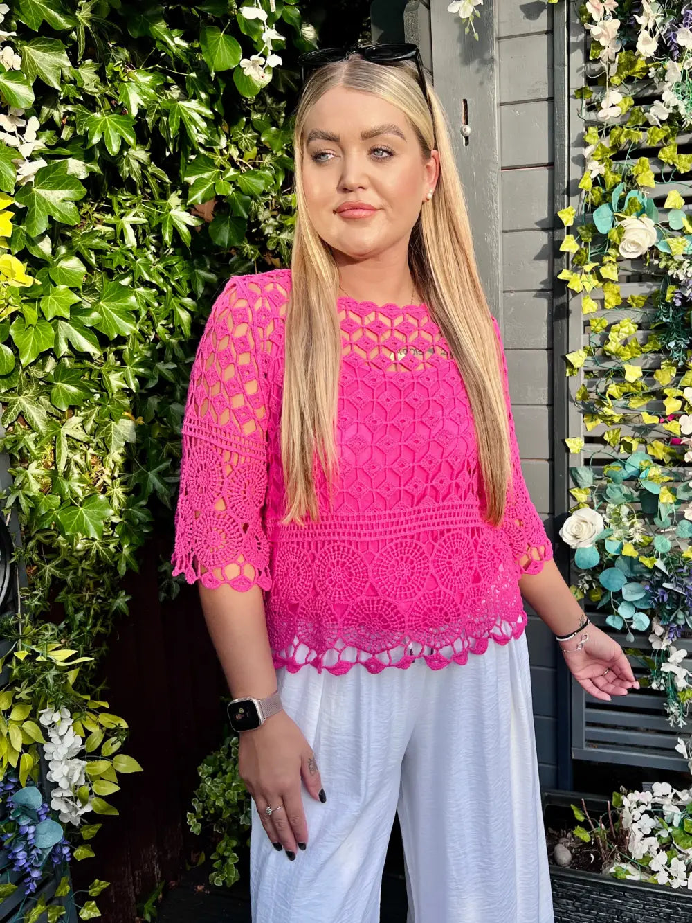 Zoey Crochet With Vest CERISE