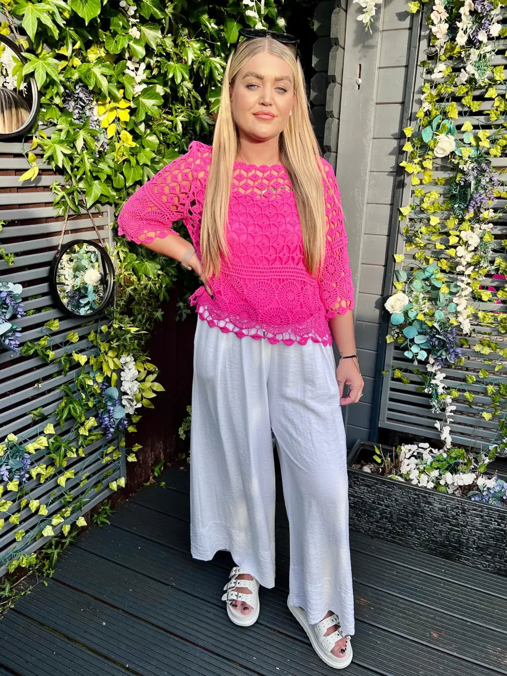 Zoey Crochet With Vest CERISE