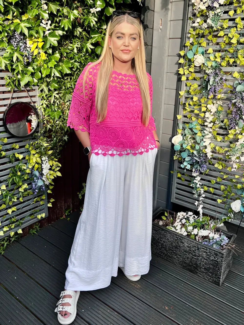 Zoey Crochet With Vest CERISE