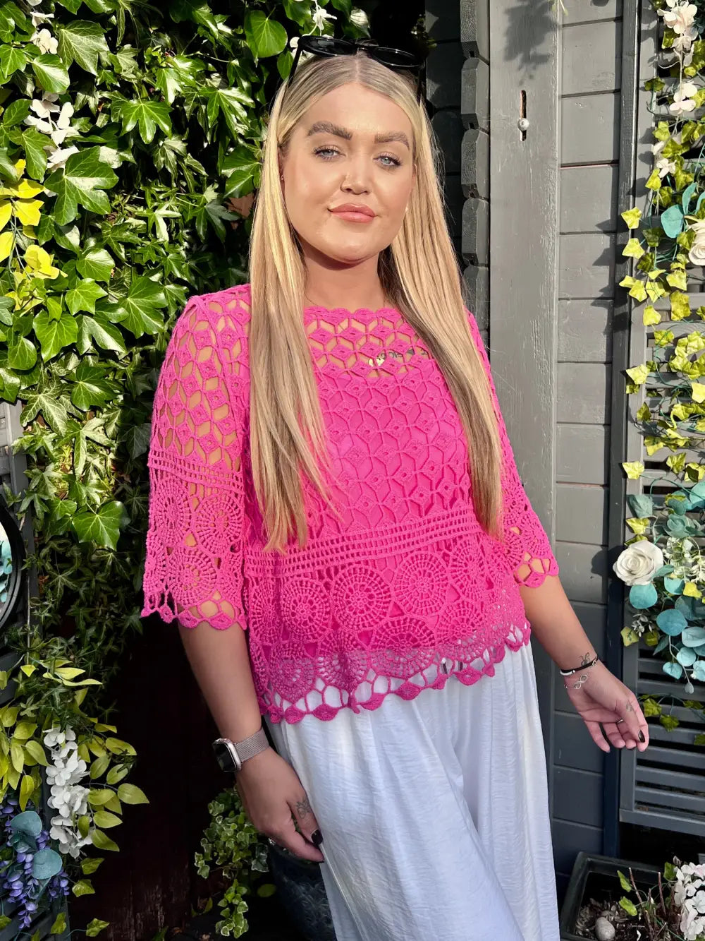 Zoey Crochet With Vest CERISE