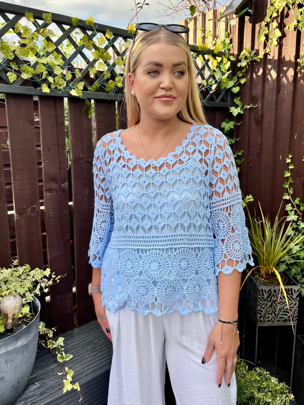 Zoey Crochet With Vest PALE BLUE