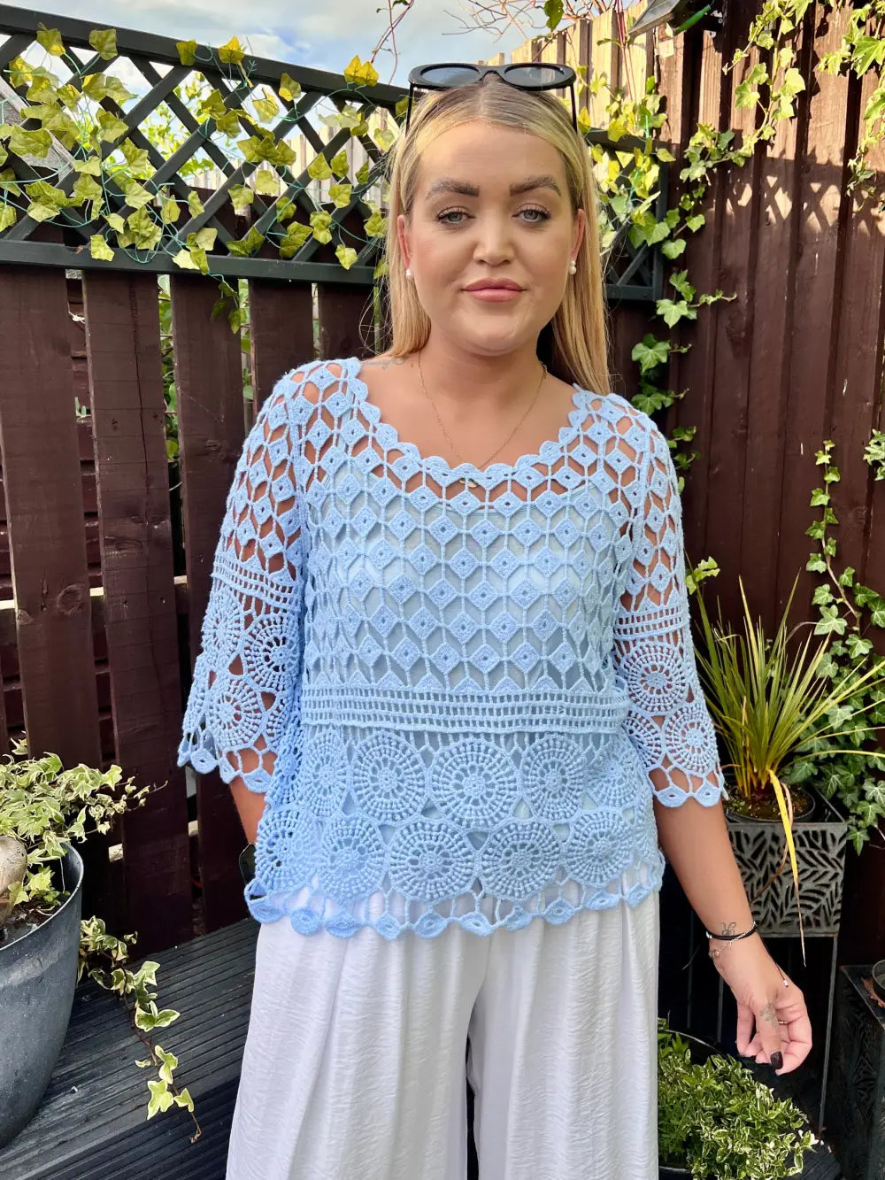 Zoey Crochet With Vest PALE BLUE