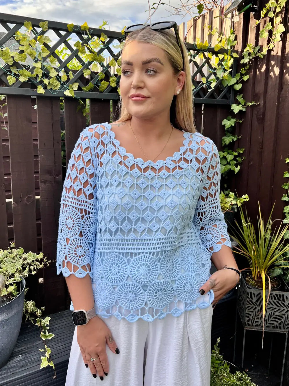Zoey Crochet With Vest PALE BLUE