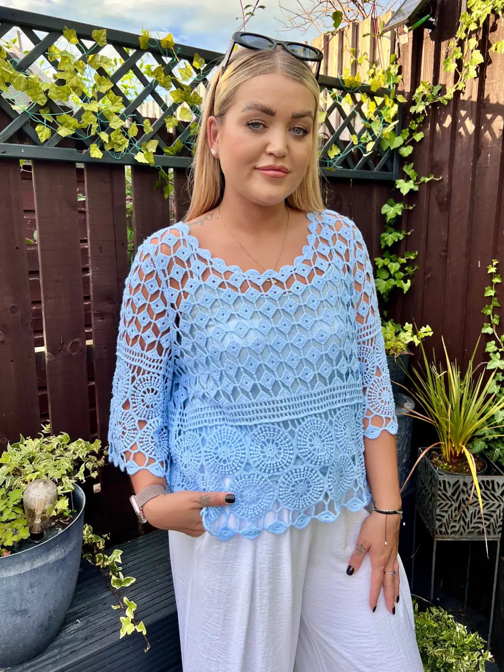 Zoey Crochet With Vest PALE BLUE