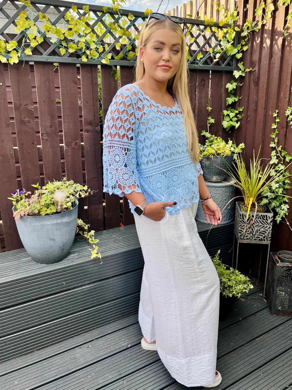 Zoey Crochet With Vest PALE BLUE