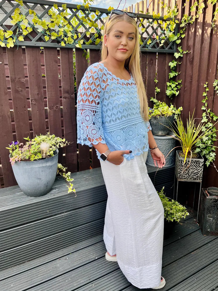 Zoey Crochet With Vest PALE BLUE