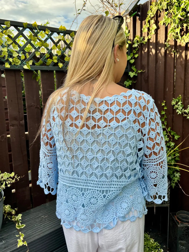 Zoey Crochet With Vest PALE BLUE