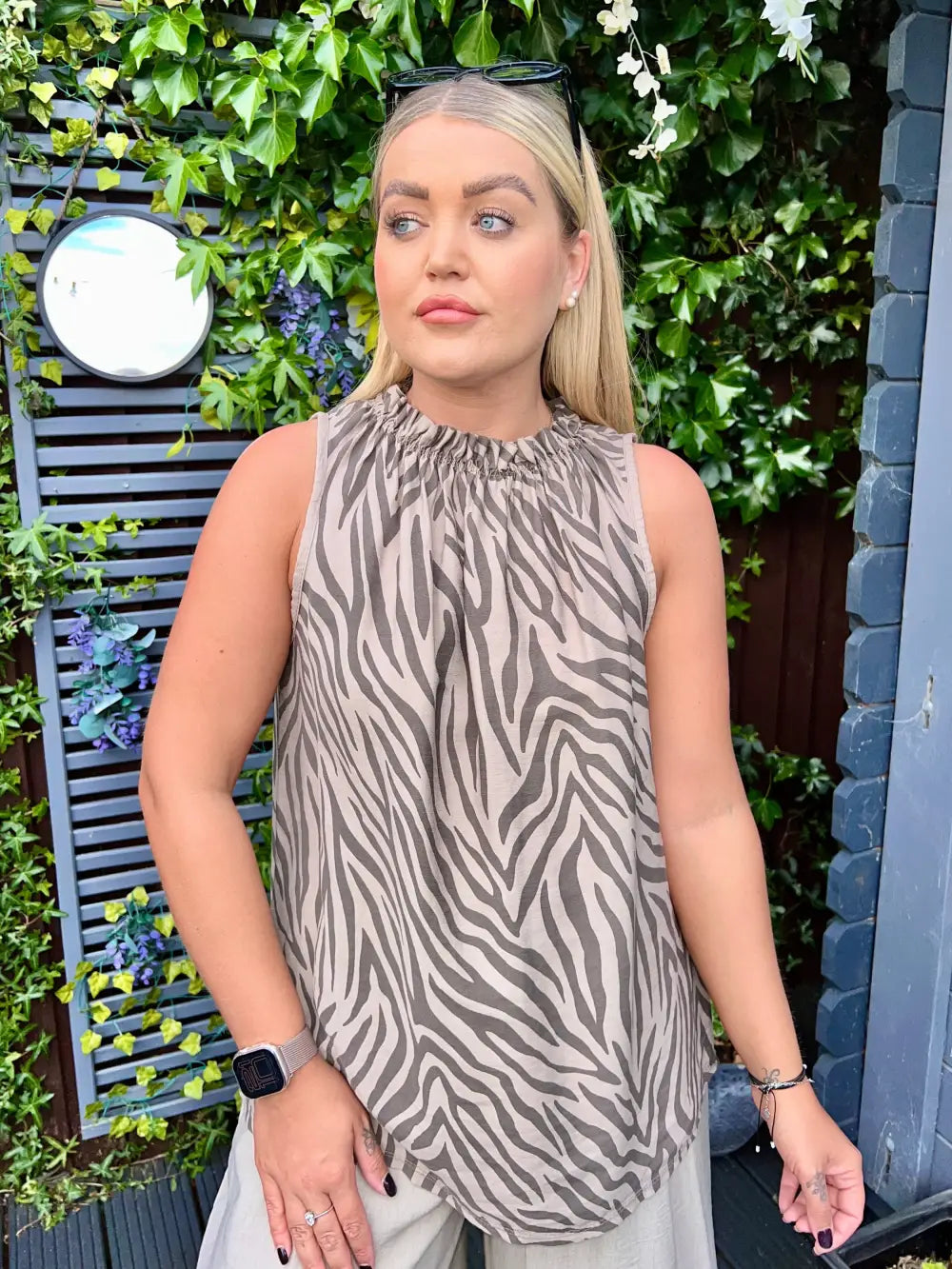 Zola Animal Print Vest Top MOCHA