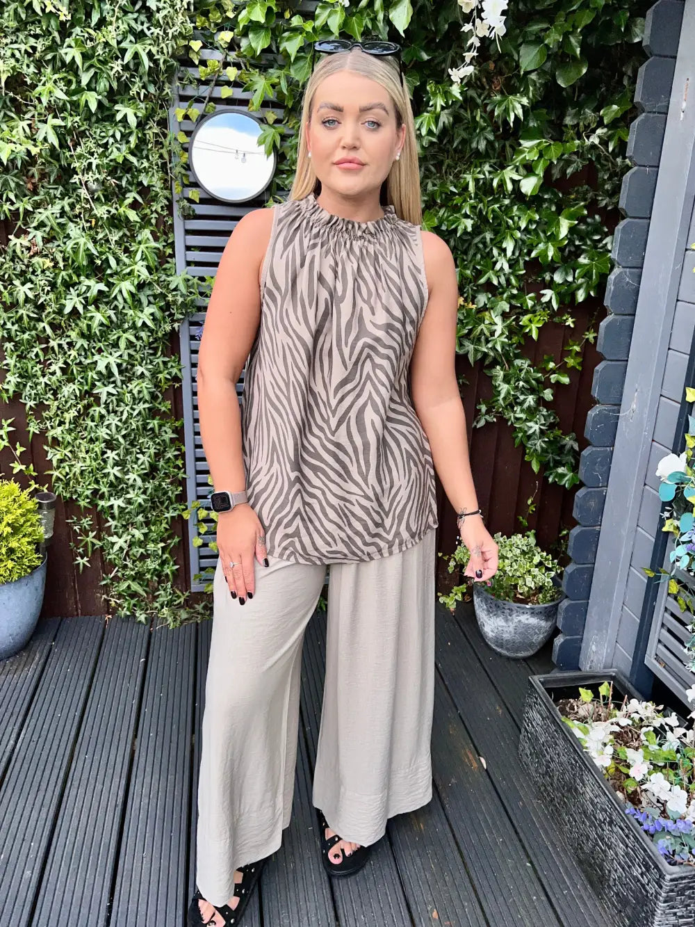 Zola Animal Print Vest Top MOCHA